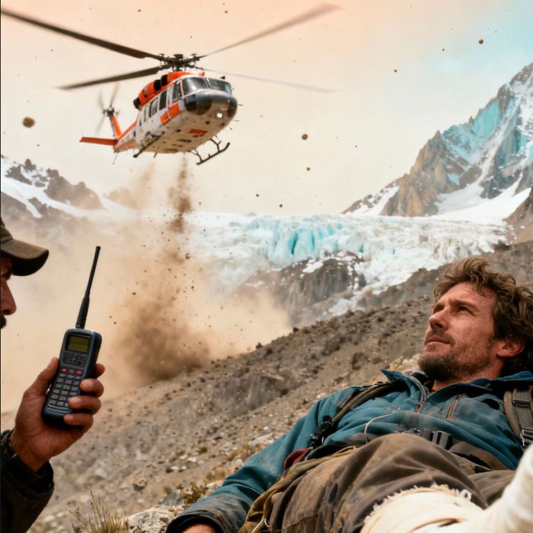 A traveler with a fractured leg in Patagonia is rescued by a helicopter, but his travel insurance claim is denied due to lack of pre-authorization.